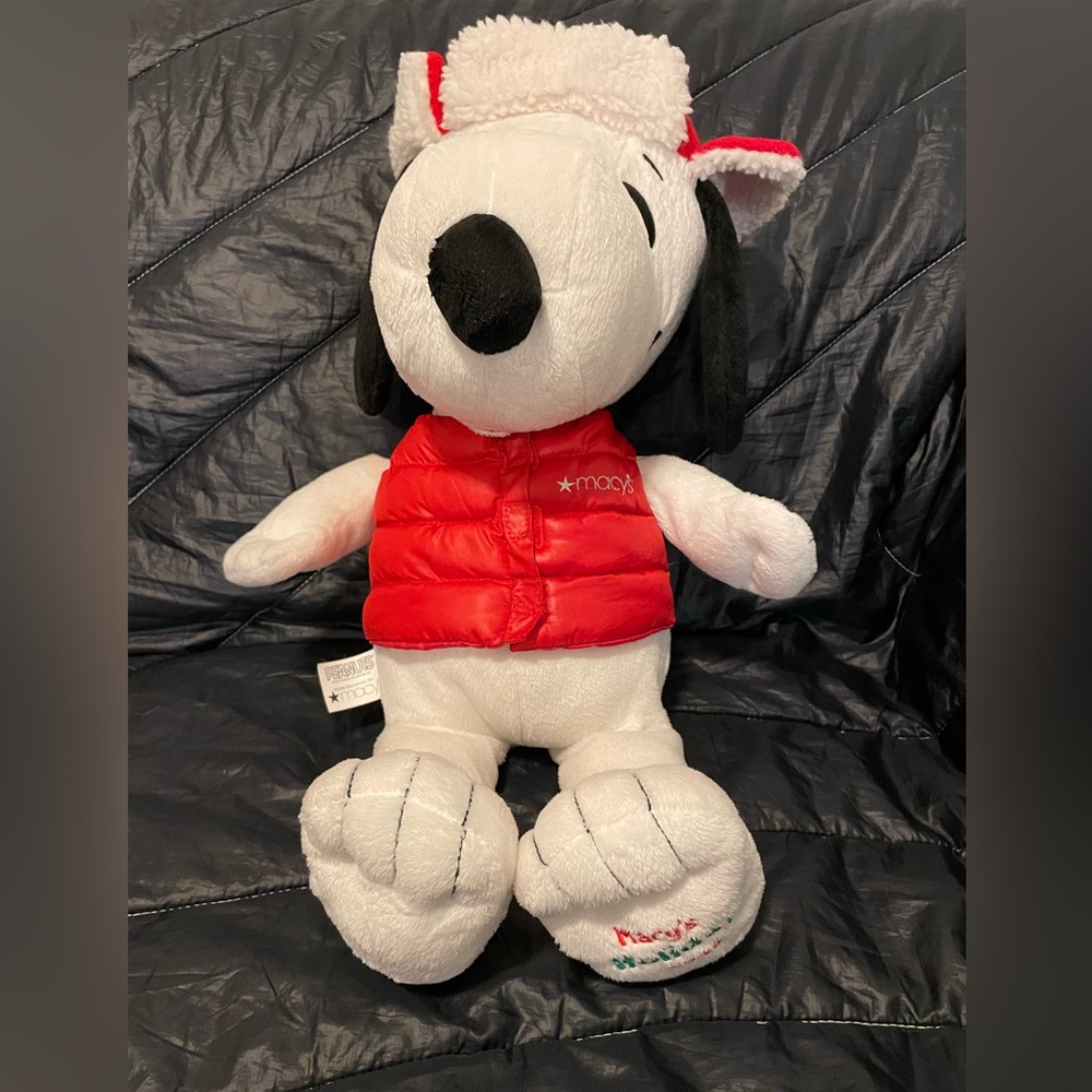 MACY'S 2015 PEANUTS SNOOPY RED BARON CHRISTMAS DOG STUFFED ANIMAL PLUSH TOY